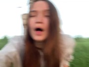 Fucking hard my best friend's hot girlfriend in forest while he setting up a tent 9/16