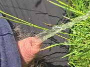 Kneeling and pissing in a beautiful field on a sunny day 12/16