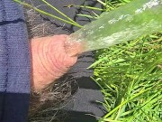 Kneeling and pissing in a beautiful field on a sunny day 6/16