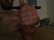 Stroking my thick cock for you in bed 3/16