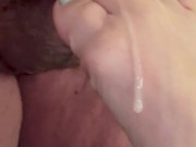 Quick cum on her pretty toes 14/16
