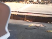 My girlfriend experiments with a vibrator in public. 14/16