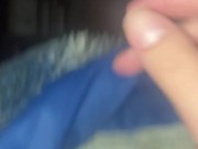 jerking off and cumming in bed
