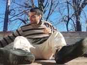 Outdoor Big Man Mansturbation, Muscular Man Handjob, Big Penis Until Cumshoot 1/16