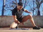 Outdoor Big Man Mansturbation, Muscular Man Handjob, Big Penis Until Cumshoot 11/16