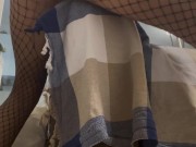 Fishnet-clad tease humping the couch like a desperate slut 10/16