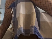 Fishnet-clad tease humping the couch like a desperate slut 3/16