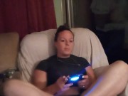 Slutty secretary gets off of work and lifts up mini dress to show off panties and smokes cigarettes 10/16