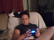 Slutty secretary gets off of work and lifts up mini dress to show off panties and smokes cigarettes 15/16