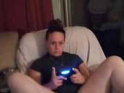 Slutty secretary gets off of work and lifts up mini dress to show off panties and smokes cigarettes 4/16