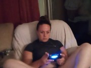 Slutty secretary gets off of work and lifts up mini dress to show off panties and smokes cigarettes 9/16