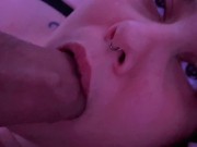 Cute shorthair tomboy 🙇🏻‍♂️ upclose blowjob and cum swallow before bedtime ♡ (2021) 8/16