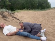 Public blowjob on the beach with a stranger 13/16