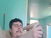 Handsome white latino big cock thick cum 7/16