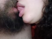 This bitchs hot and naughty kiss leaves the cuckold horny,fucking and sucking the bitch's big tongue 3/16
