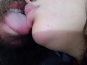 beautiful and big fleshy lips,leaving the cuckold excited,with her kiss and quick hands masturbating 12/16