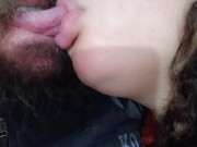beautiful and big fleshy lips,leaving the cuckold excited,with her kiss and quick hands masturbating 13/16