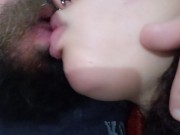 beautiful and big fleshy lips,leaving the cuckold excited,with her kiss and quick hands masturbating 3/16