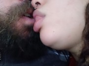 beautiful and big fleshy lips,leaving the cuckold excited,with her kiss and quick hands masturbating 9/16