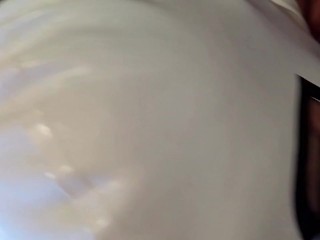 Naked milf with pantyhose and heels gives a blowjob with swallowing