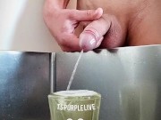 I treat the teen to a glass of warm piss. She loves pissing and drinking 10/16