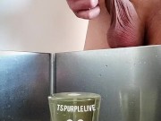 I treat the teen to a glass of warm piss. She loves pissing and drinking 16/16