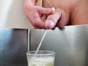 I treat the teen to a glass of warm piss. She loves pissing and drinking 7/16