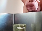 piss and cum in a cup. Pee and cum. Want to drink 😌 10/16