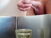 piss and cum in a cup. Pee and cum. Want to drink 😌 6/16