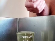 piss and cum in a cup. Pee and cum. Want to drink 😌 9/16