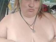 Big tits in car