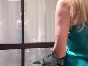 Satin nightie MILF tease in heels 6/16