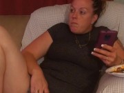 Beautiful Secretary lifts up her skirt and spreads her legs open wide and eats spaghetti 12/16