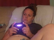 Secretary gets off of work and spreads her legs and shows off her thick juicy thighs and laughs 7/16