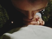 Nighttime Sucking Cock in Nature 5/16