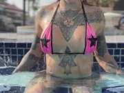 Relaxing by the pool 15/16