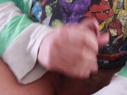 edging, leaking precum and shooting a thick load 12/16