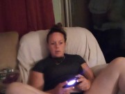 I lift up my secretary mini dress and spread my thick thighs and tease you while I play and smoke 12/16