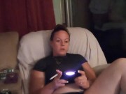 I lift up my secretary mini dress and spread my thick thighs and tease you while I play and smoke 2/16