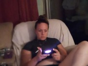 I lift up my secretary mini dress and spread my thick thighs and tease you while I play and smoke 4/16