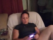 I lift up my secretary mini dress and spread my thick thighs and tease you while I play and smoke 6/16