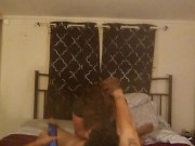 I gag and deepthroat cock and then get on my hands and knees and get my pussy pounded Latino Thug 10/16