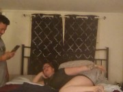 I gag and deepthroat cock and then get on my hands and knees and get my pussy pounded Latino Thug 3/16