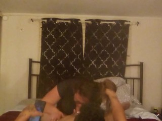 I gag and deepthroat cock and then get on my hands and knees and get my pussy pounded Latino Thug