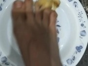 Mash the banana with my foot... Eat it, slave! 3/16