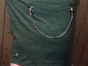 Femdom Mistress tied her Sub and gives him Rough Handjob with 2 Ruined Orgasms 3/16