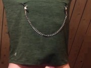 Femdom Mistress tied her Sub and gives him Rough Handjob with 2 Ruined Orgasms 8/16