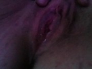 alone pussy drips wetness as fingers stroke it 3/16