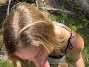 Sneaking off trail to fuck in the woods 5/16