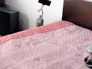 Amateur wife has fun trying on clothes that she cuts. Sexy wife shaves her pussy hair. 1/16